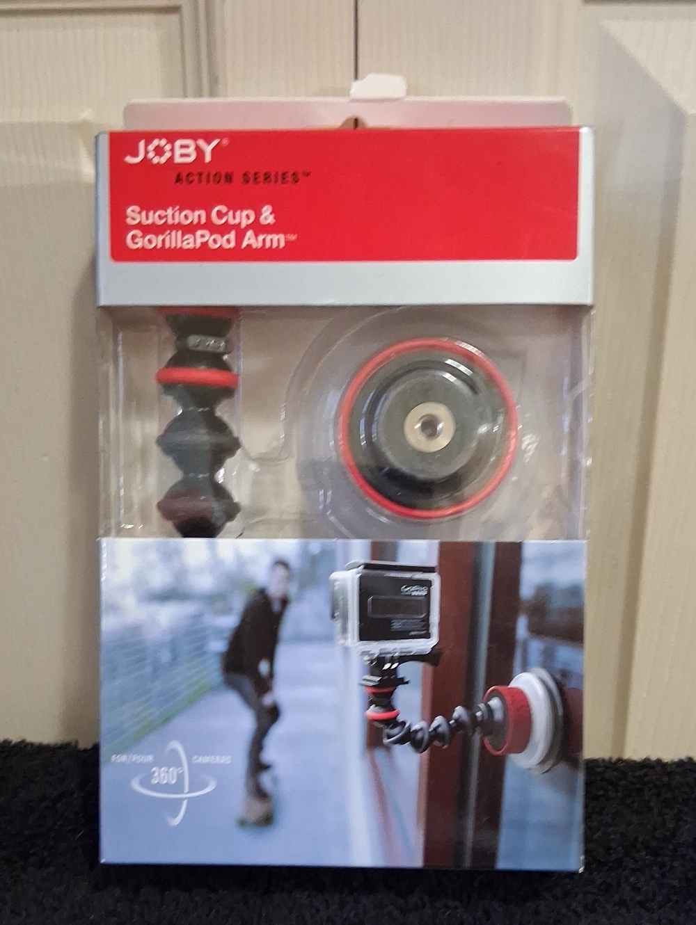 JOBY Suction Cup & GorillaPod Arm - Black and Red - For GoPro Phones